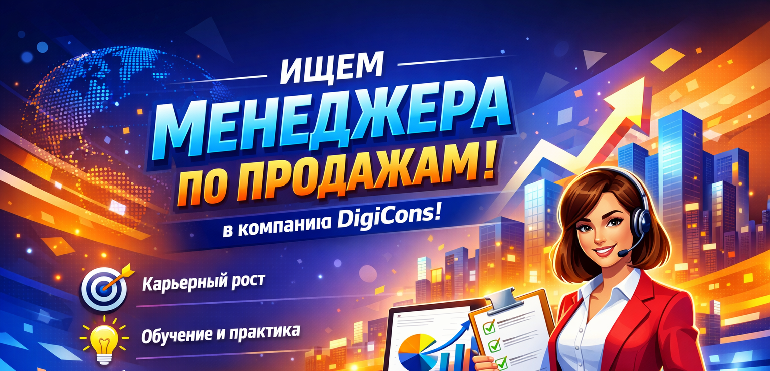 Требуется Менеджер отдела продаж в компанию DigiCons